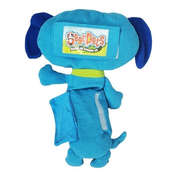 Jay At Play Puppy Dog Car Seat Blue Travel Belt Buddy Pockets Plush Toy - Picture 4 of 10